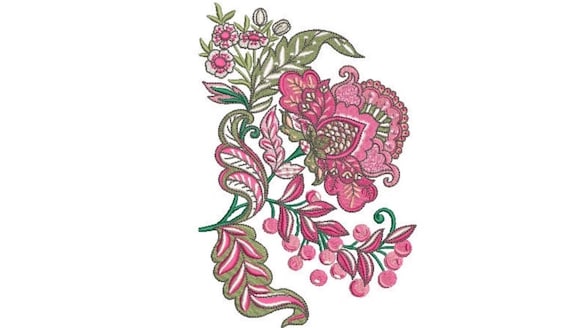 Bohemian Flower Embroidery Design - File design 5 x 7 inch hoop - Floral Embroidery- Machine embroidery
