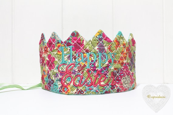 ITH In The Hoop Quilted Easter Crown Tiara Crown Machine Embroidery File design 6x10 hoop