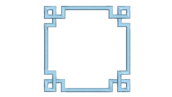 Greek Key Monogram Frame Embroidery Design  - Machine Embroidery File design - 6x10 inch hoop