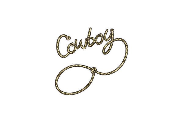 Cowboy Rope Machine Embroidery File design 4x4 inch hoop - Western Embroidery Design