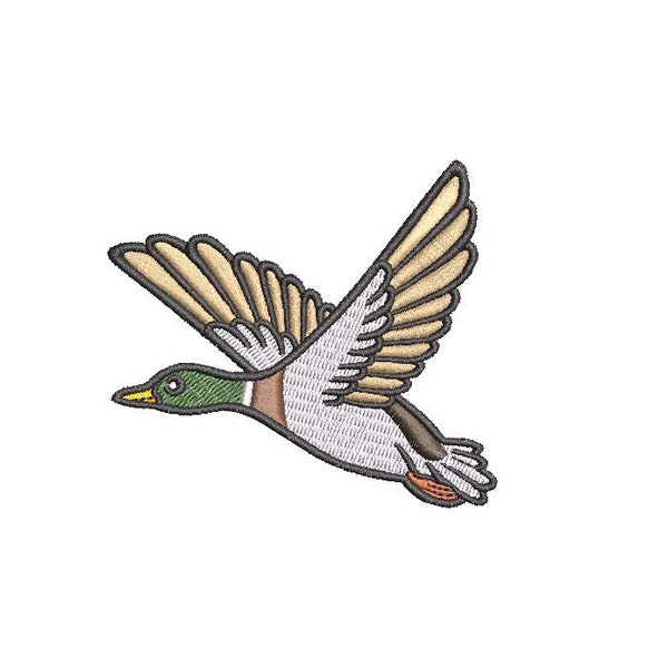 Flying Duck Machine Embroidery File 6cm - 4 x 4 inch hoop - Bird embroidery file - Mini Machine Embroidery Design digital download