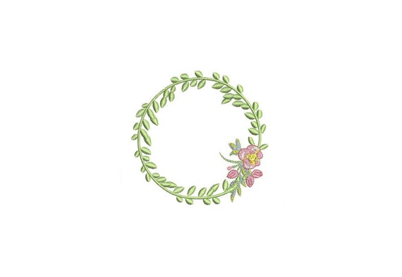 Machine Embroidery Whimsical Flower Wreath Machine Embroidery File design 4x4 inch hoop - In the hoop applique