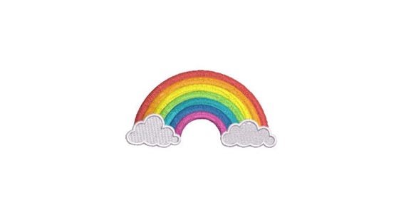 Rainbow Clouds Machine Embroidery File design - 4 x 4 inch hoop file  - Instant Download - Rainbow Embroidery Design