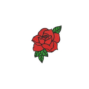Red Rose Maschinenstickdatei design 6cm - 4 x 4 Zoll Reifen - Rosette - Rose-Silhouette