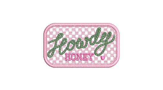 Howdy HONEY Machine Embroidery File design - 5x7 inch hoop - Western Embroidered Patch Design Download