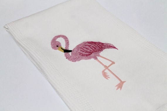 Flamingo Embroidery Design - Pink Cross Stitch Flamingo Machine Embroidery File design 5x7 inch hoop - instant download