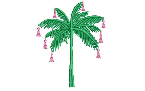 Tassel Palm Tree Machine Embroidery File design - 5 x 7 inch hoop - Palm Silhouette -  Brother Embroidery