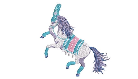 Pretty Circus Horse Machine Embroidery File design - 5x7 inch or 13x18cm hoop - Machine Embroidery - Digital Download
