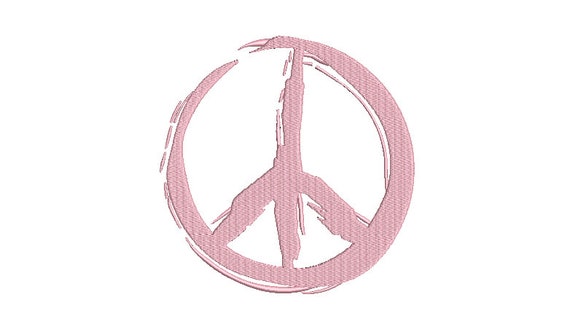 Graffiti Painted Peace Sign - Machine Embroidery File design - 7x12 inch hoop -  instant download