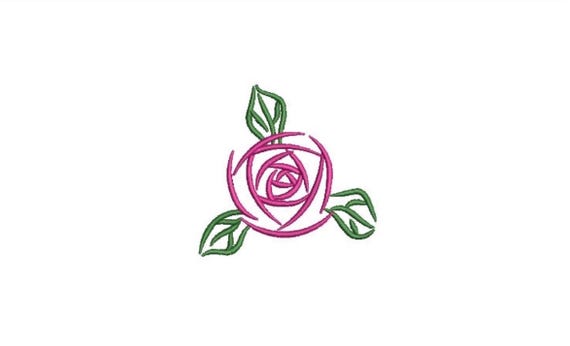 Simple Rose Embroidery File design - 3 x 3 inch hoop - Rosette - dad cap design - mini rose design