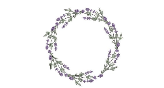 Lavender Wreath Machine Embroidery File design -  6x10 inch hoop - Machine Embroidery Lavender Design