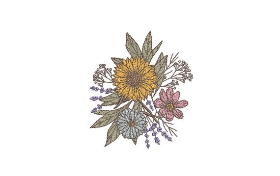 Native Wildflowers - Machine Embroidery File design - 4x4 inch hoop - Floral Embroidery Design - Instant download