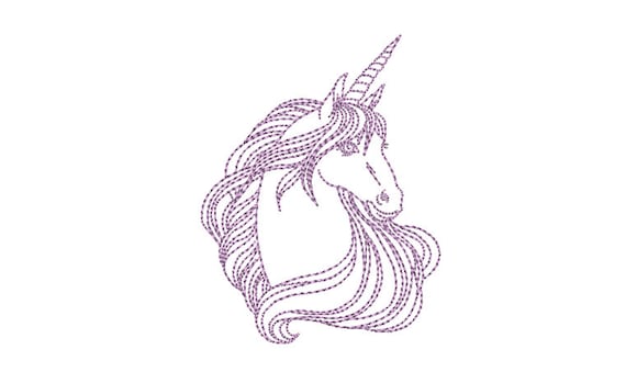 Unicorn machine embroidery design - Machine Embroidery File design 4x4 inch hoop - instant download