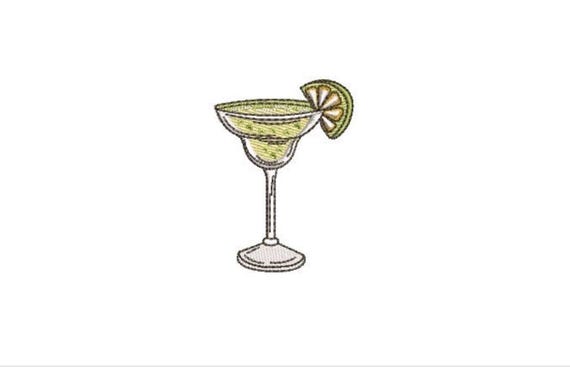 Margarita Machine Embroidery File design - 3 x 3 inch hoop - Cocktail Embroidery Design
