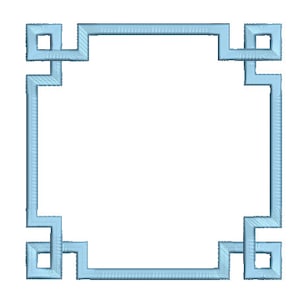 Greek Key Monogram Frame Embroidery Design  - Machine Embroidery File design - 6x10 inch hoop