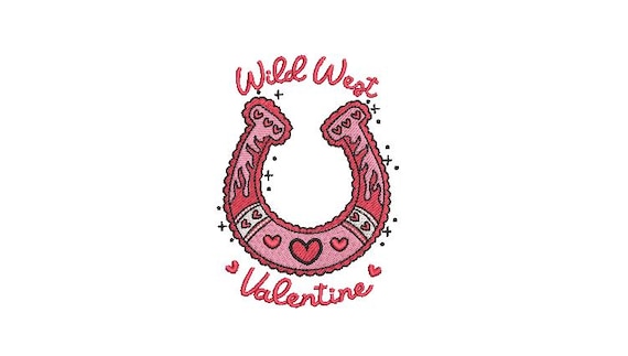 Valentine Embroidery Design = Wild West Embroidery - Machine Embroidery File design -  4x4 inch hoop - Cowgirl Machine Embroidery