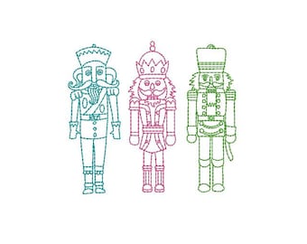 Nutcracker Soldiers Christmas Xmas - Machine Embroidery File design - 4x4 inch hoop - instant download