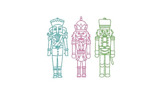 Nutcracker Soldiers Christmas Xmas - Machine Embroidery File design - 4x4 inch hoop - instant download