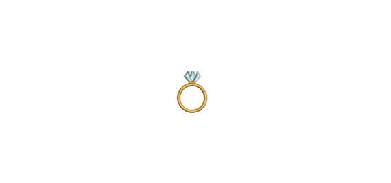 Mini Diamond Ring Embroidery File design - 4 x 4 inch hoop  - instant download - 3cm - Diamond Ring Design