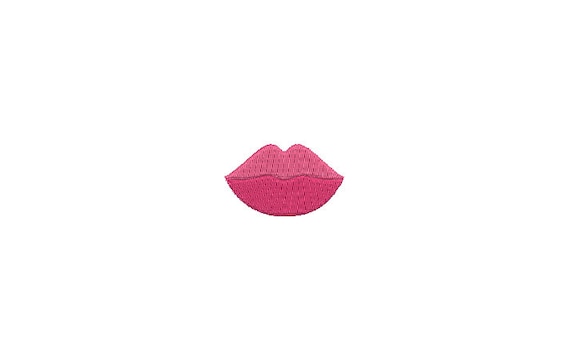 Simple Kissing Lips Machine Embroidery File design - 4 x 4 inch hoop  - instant download - 5cm