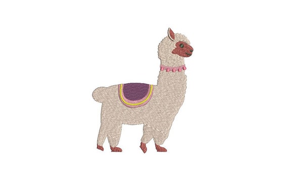 Pink Llama Alpaca embroidery - Machine Embroidery File design 4x4 inch hoop - instant download