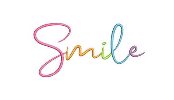 Rainbow Smile Machine Embroidery File design  - 5 x 7 inch hoop - Rainbow Embroidery Design