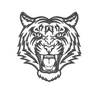 Tiger Embroidery Design - Tiger Head Machine Embroidery File design 5x7 inch hoop - Tiger Face - instant download