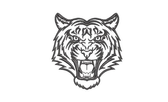 Tiger Embroidery Design - Tiger Head Machine Embroidery File design 5x7 inch hoop - Tiger Face - instant download