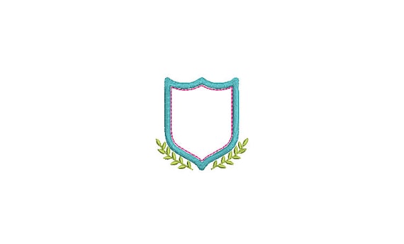 Vine Crest Machine Embroidery File design 3x3 inch hoop - 2 inch Monogram Frame