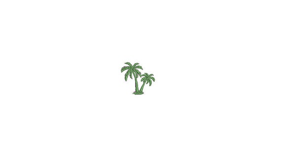 Mini Palm Trees Embroidery File design - 4 x 4 inch hoop  - instant download - 3cm