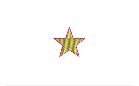 Vintage Tiny Star 1 inch or 2.5 cm Machine Embroidery File design 4 x 4 inch hoop instant download