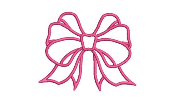 Applique Bow C Machine Embroidery File design 5x7 hoop - Ribbon Bow Applique Download