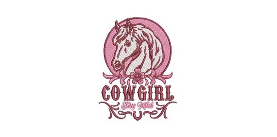 Cowgirl Machine Embroidery File design - 4x4 inch hoop - Western Embroidery Design - Digital Download
