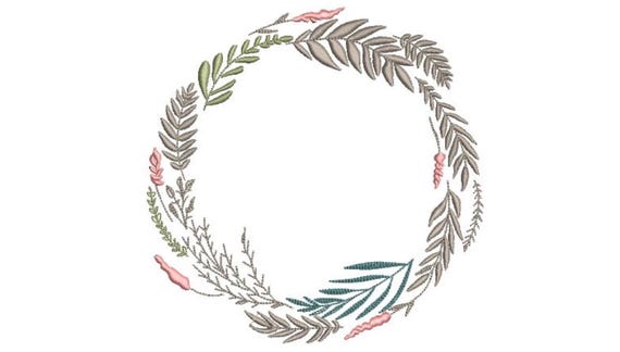 Wildflower Wreath Machine Embroidery File design -  6x10 inch hoop - Machine Embroidery Design