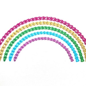 Chain Stitch Rainbow - Machine Embroidery File design - 4x4 inch hoop - Monogram Frame - Chainstitch Embroidery Design