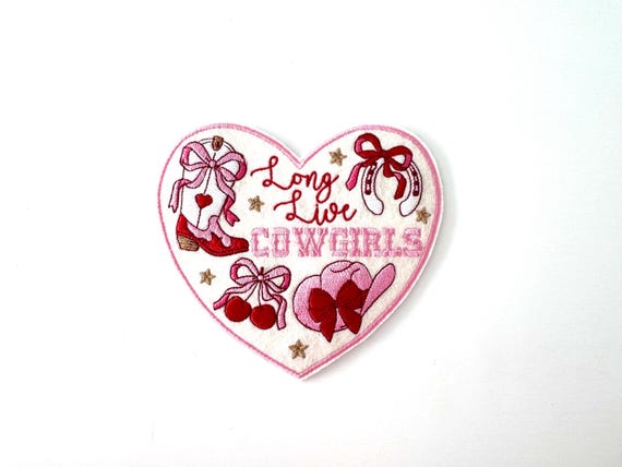 Long Live Cowgirls Machine Embroidery File design - 5x7 inch hoop - Coquette Cowgirl - Western Embroidered Patch Design Digital Download