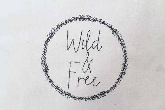 Wild & Free Bohemian Machine Embroidery File design 5x7 inch hoop -  Instant download ITH