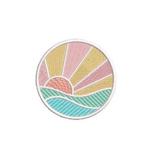 Sun Ocean Patch Embroidery Design - Nature Embroidery Design - Machine Embroidery File design 3 x3 inch hoop
