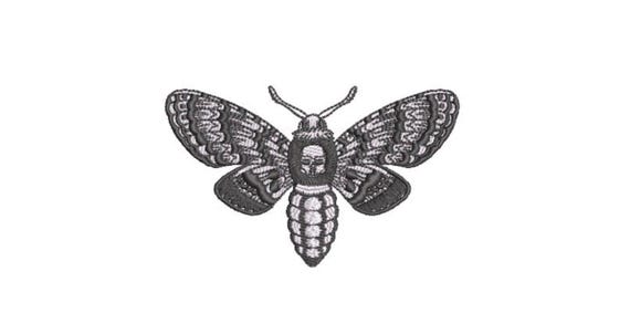 Moth embroidery - Machine Embroidery File design - 4 x 4 inch hoop - Modern Embroidery Design