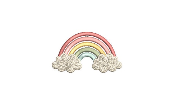 3D Chenille Rainbow used with 3D Puffy Foam - Machine Embroidery File design 4x4 inch hoop - Puff Embroidery