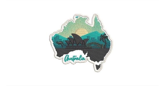 Australian Machine Embroidery File design - Australia Embroidery Design - 5x7 hoop - Instant download - Australia Patch File