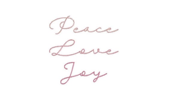 Peace Love Joy Machine Embroidery File design - 4x4 inch hoop  -instant download - Embroidery Design