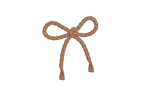 Western Rope Bow Machine Embroidery File design 4x4 inch hoop - instant download - Cowgirl Design