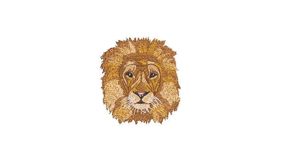 Realistic Lion Head Machine Embroidery File design - 4x4 inch hoop - Lion Face - instant download