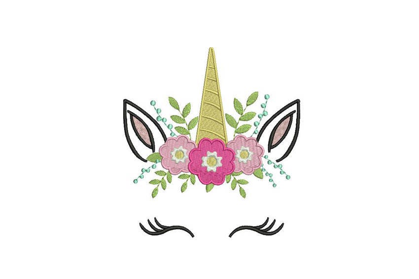 unicorn embroidery design machine embroidery unicorn face flowers