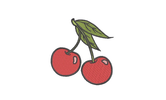Cherry Machine Embroidery File design - 4x4 inch hoop - Cherries Embroidery Design