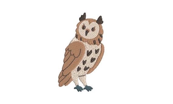 Owl Embroidery - Machine Embroidery File design 4 x 4 inch hoop instant download
