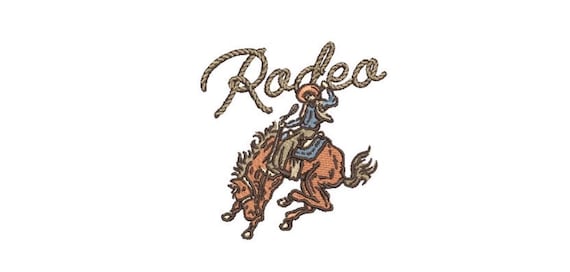 Rodeo Cowboy Saddle Bronc Rider Machine Embroidery File design - 4x4 inch hoop - Western Embroidery Design Download