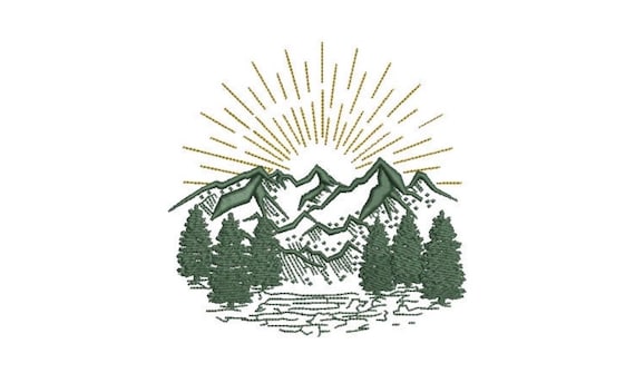 Outdoors Embroidery Design - Hiking Embroidery Design -  Machine Embroidery File design 5x7 inch hoop
