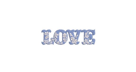 Love Flowers Embroidery - Machine Embroidery File design -  4x4 inch hoop - 10cm hoop - Love Word Download